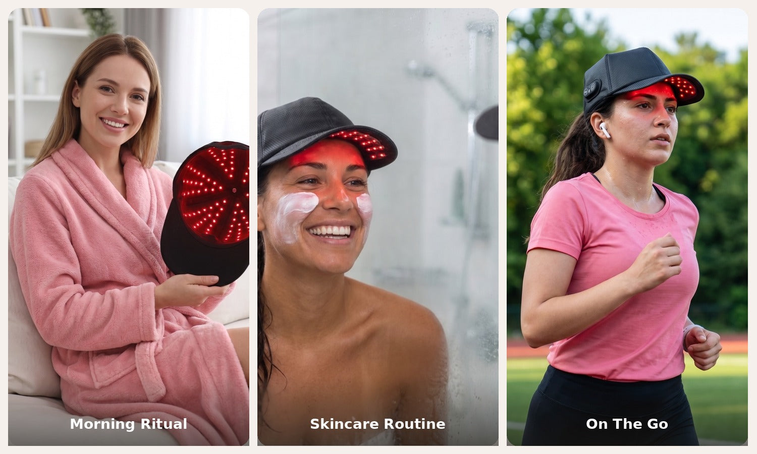 Revanus used during morning self-care, skincare routine, and outdoor exercise